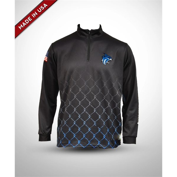 Full Dye Sublimated Quarter Zip Pullover Warmup Jacket