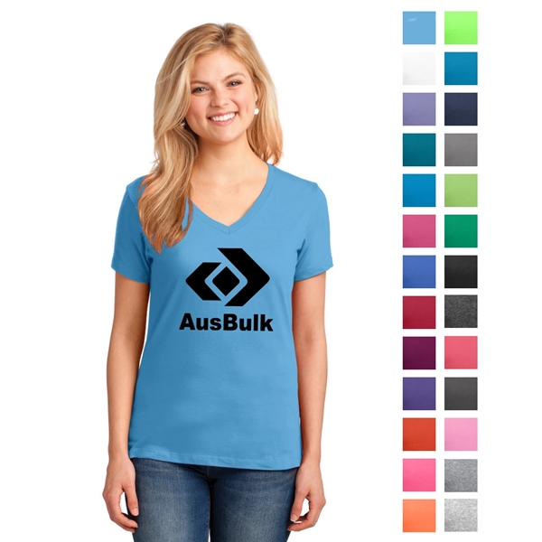 Port & Company® Women's Core Cotton V-Neck Tee