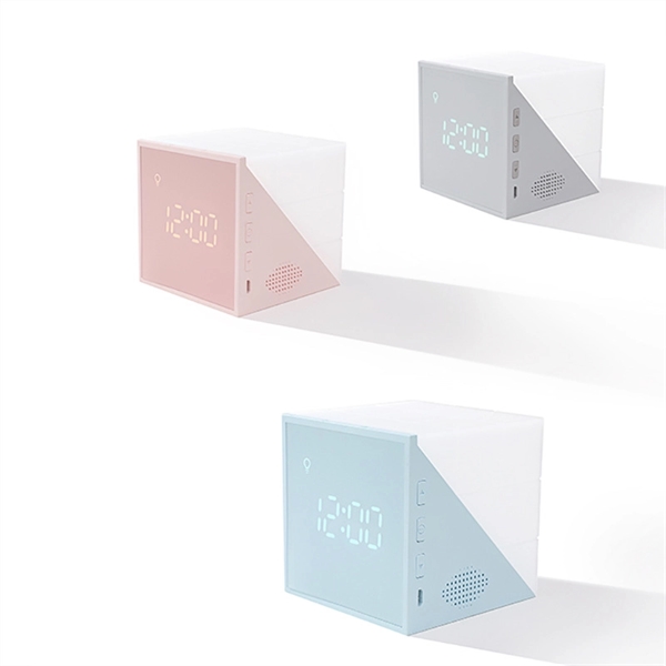 Multi-Function Cube Alarm Clock with Touch Type Night Light 