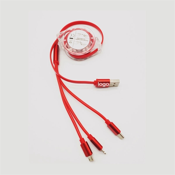 1m Retractable 2.4A 3-in-1 Multi cable mobile phone Charge