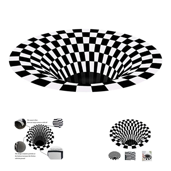 3D Vortex Illusion Rugs Round 31 1/2"
