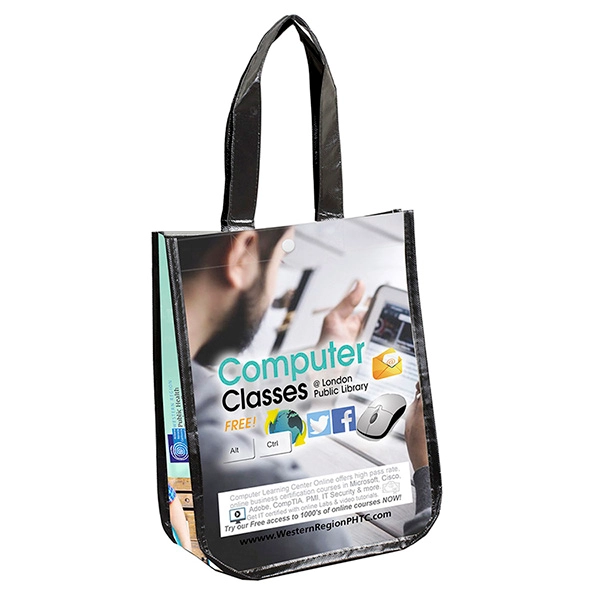 9-1/4" x 12" x 4 1/2" LAUREN Small Non-Woven Full Color Tote