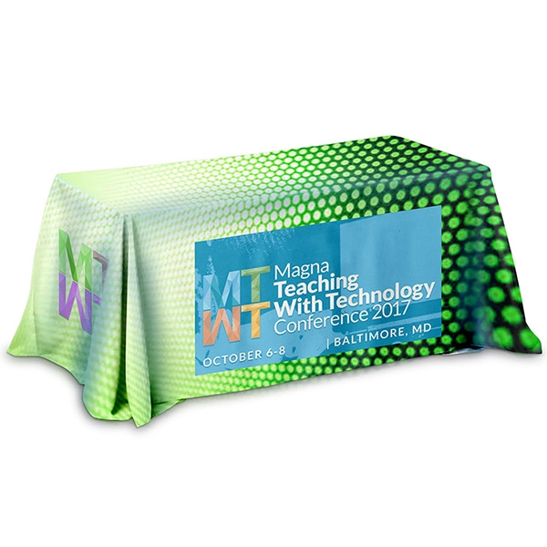 6' 3-Sided Throw Style Table Covers Full Color Dye