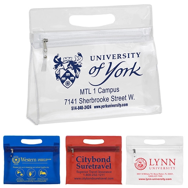 Zipper Vinyl Travel, Vanity and Accessories Pouch