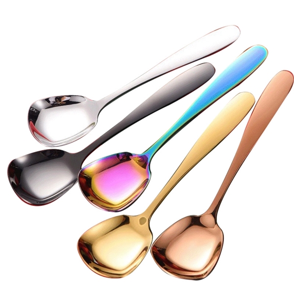 Square head stainless steel spoon