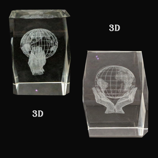 Crystal Block Internal 3D Logo Engraved