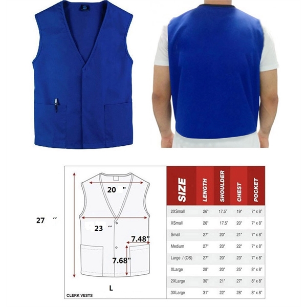 Supermarket Zipper clerk pocket Uniform Vest