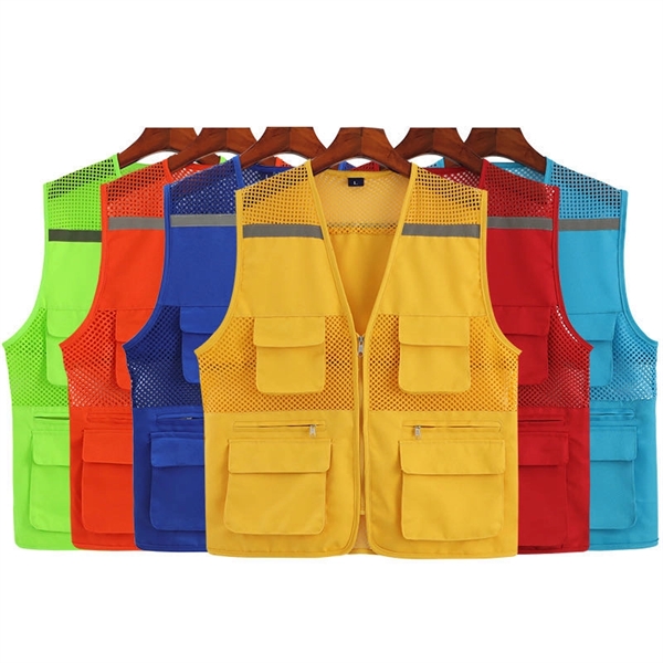 Unisex Reflective Multi-pockets Work Vest