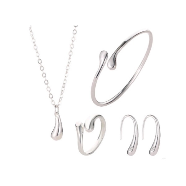 Four piece set Necklace Bracelet Earring Ring