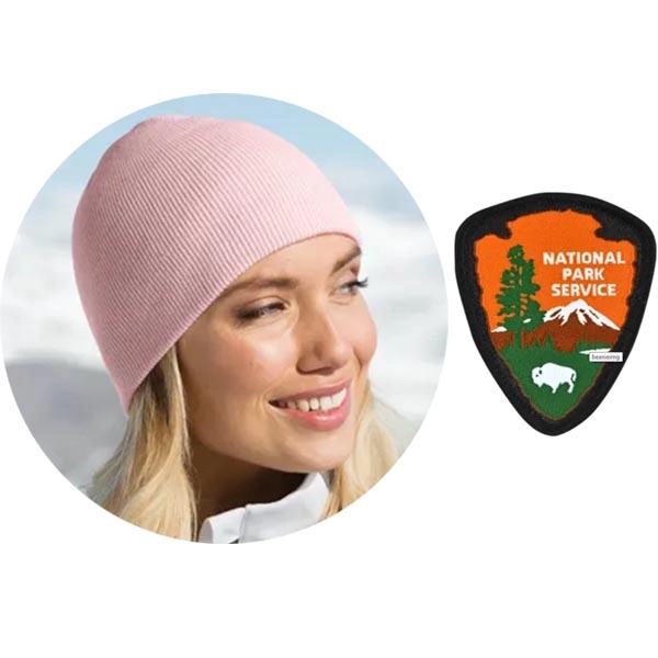 Cuffless Beanie with Patch