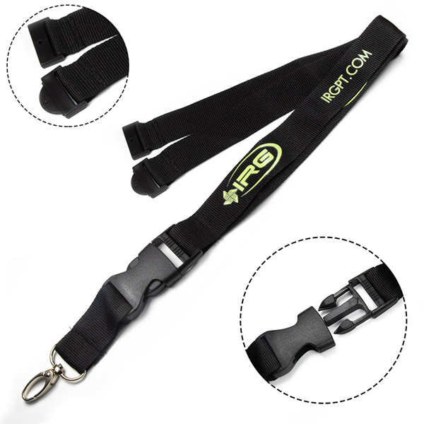 Polyester Lanyard w/ Buckle Release & Safety Break