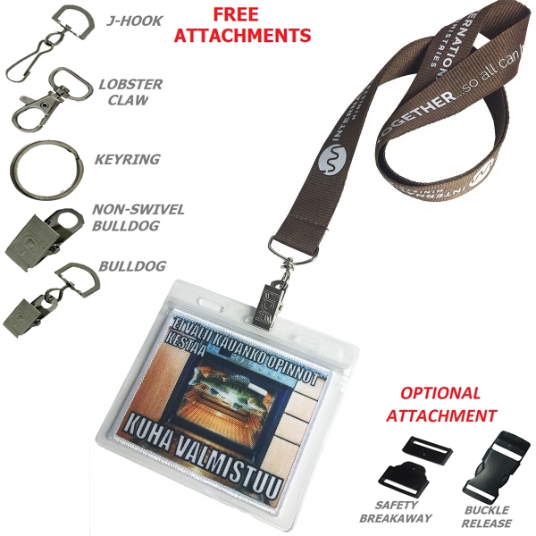 Lanyards with Badge Holder Combo Clear Vinyl