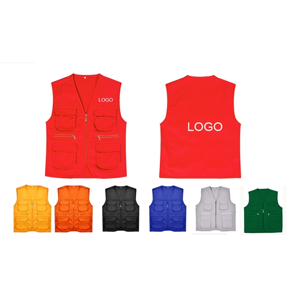 Unisex Multi-pocket Advertising Vest