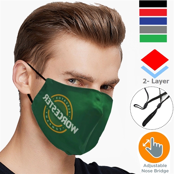 2-Layer w/ Personalized Logo Adjustable Face Masks