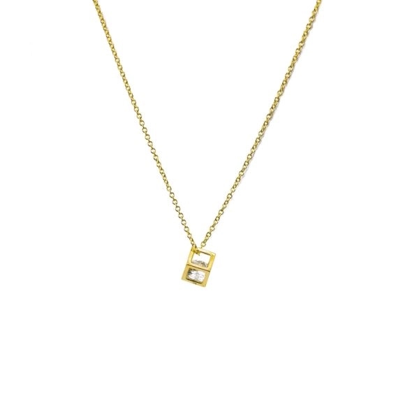 Diamante Dangling CZ Pendant in Gold