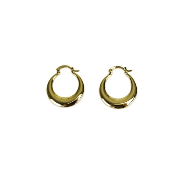 Gold Tone Tapered Hoop Earrings
