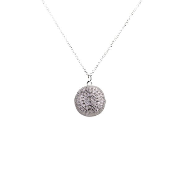 Art Deco Disc Pendant in Silver