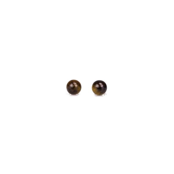 Tiger's Eye Round Stud Earrings