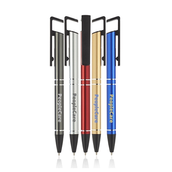 Grand Push Action 2-in-1 Metal Cell Stand Pen