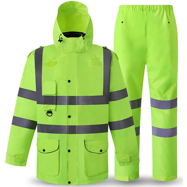 Winter Reflective Raincoat Hooded Rainwear