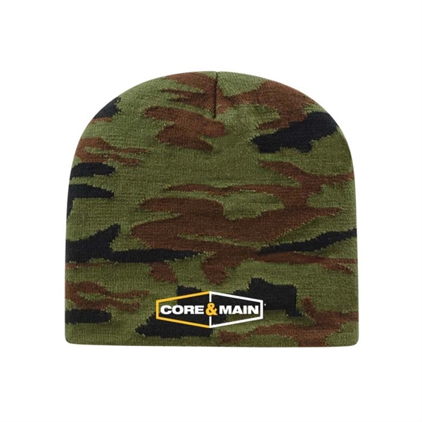 In Stock Woodland Camo Knit Beanie