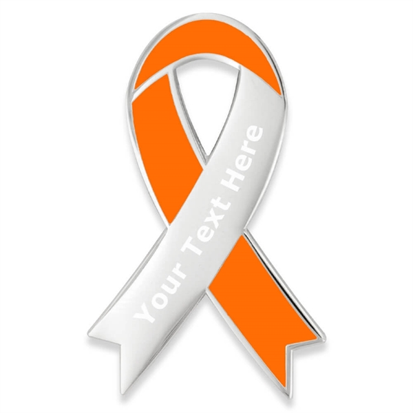 Orange Awareness Ribbon Lapel Pin - Engravable