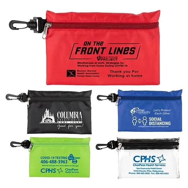 Milos Large Zipper Storage Pouch with Plastic Hook