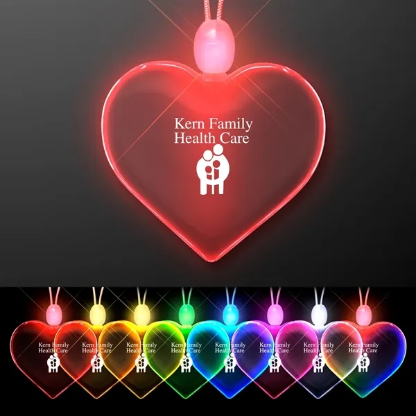 Light Up Acrylic Heart Necklace