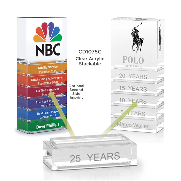 Stackable Clear Acrylic Bar Milestone Awards