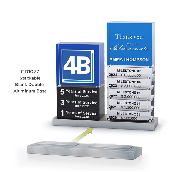 Stackable Aluminum Double Tower Base Milestone Awards