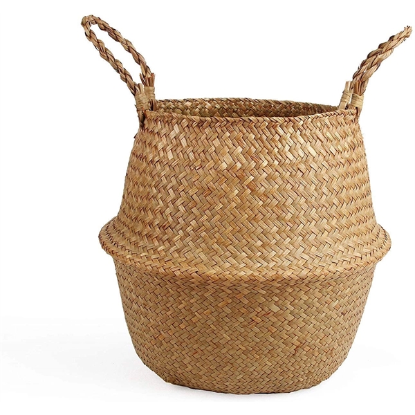 Woven Seagrass Belly Basket for Storage Plant