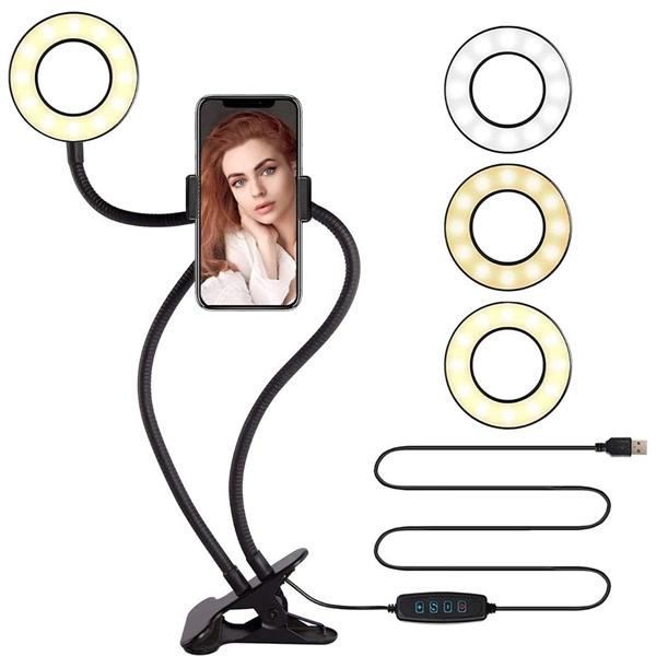 Mobile Phone Live Broadcast Bracket Selfie Ring Light 2 in 1
