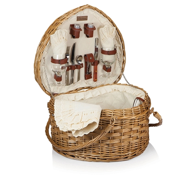 Picnic Time 'Heart' Willow Picnic-Basket with Deluxe Service