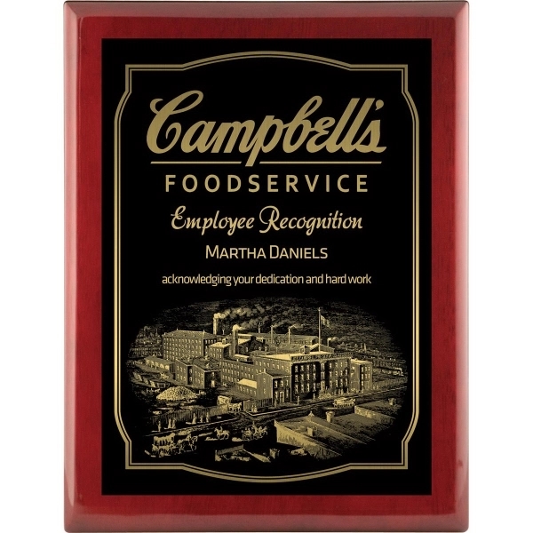 Rosewood Piano Finish Rectangular Plaque, 12" x 15"