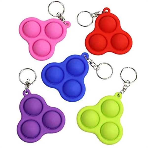 Triangular Silicone Push Pop Bubble Toy Key Chain