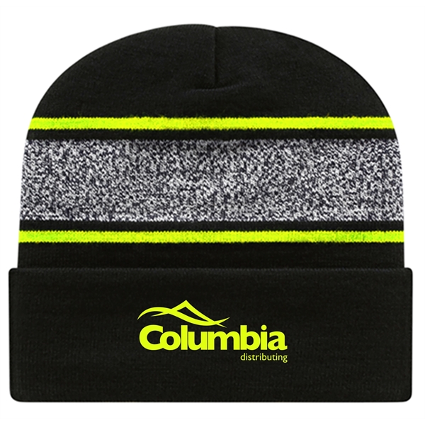 Neon Striped Knit Cap