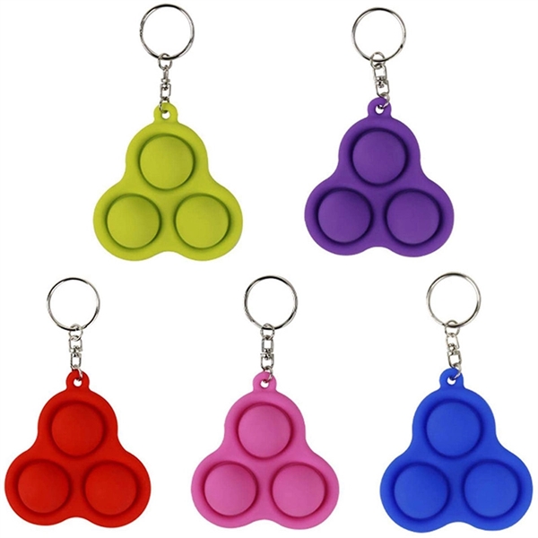 Fidget simple dimple toy Key Ring Triangular Circle