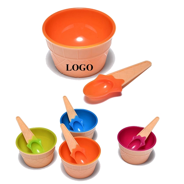 Plastic Ice Cream Bowls With Spoon