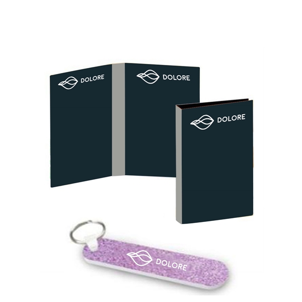 Custom Mirror Booklet with Compact Keychain Nail File