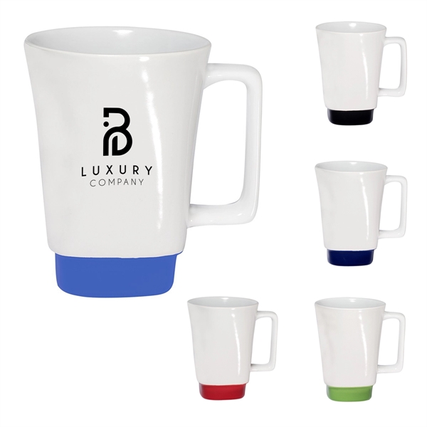 16 Oz. Square-shaped Mug with Colored Base