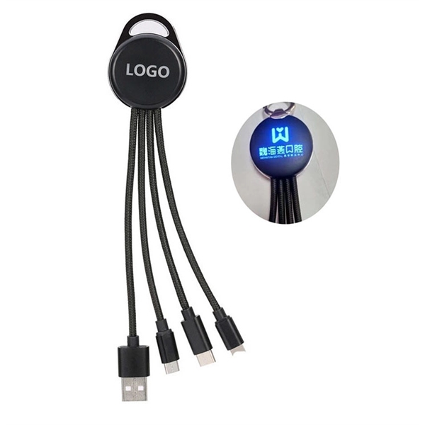 4 In 1 Customized Led Light Logo USB Charging Cable