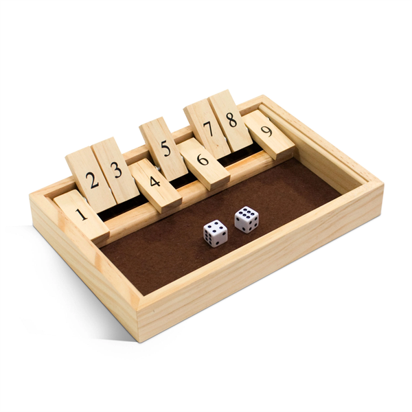 Wood Shut The Box - 9 Numbers, Classic Wooden Game