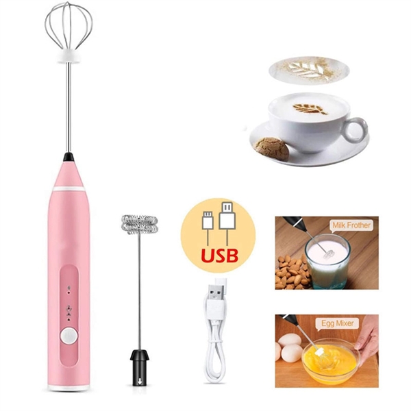Rechargeable Handheld Milk Foam Maker with Stainless Whisk