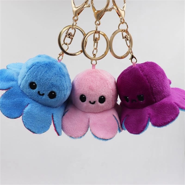 Reversible Octopus Plush Keychain