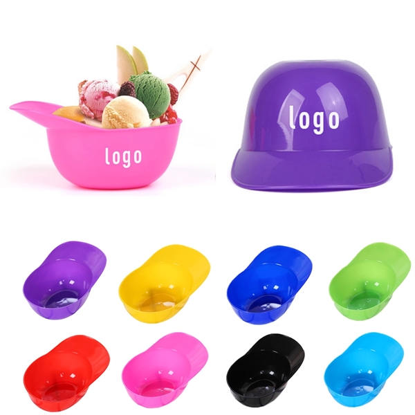 Plastic Cute Baseball Hat Ice Cream Bowl