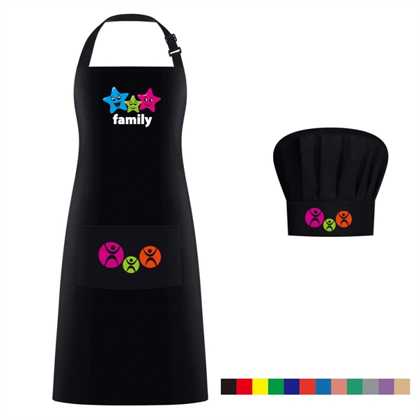 Adjustable Bib Apron with Baker Chef Hat