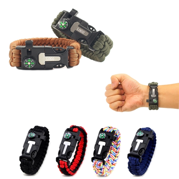 Survival Paracord Bracelet with Compass