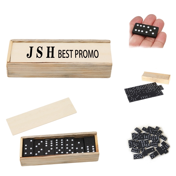 Mini Wooden Dominoes Set