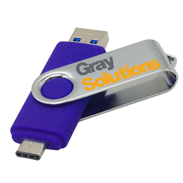 Multi-port Type-C Flash Drives Rotating Swivel USB Drive