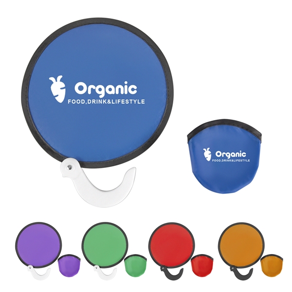 Collapsible Flying Fan With Handle & Pouch